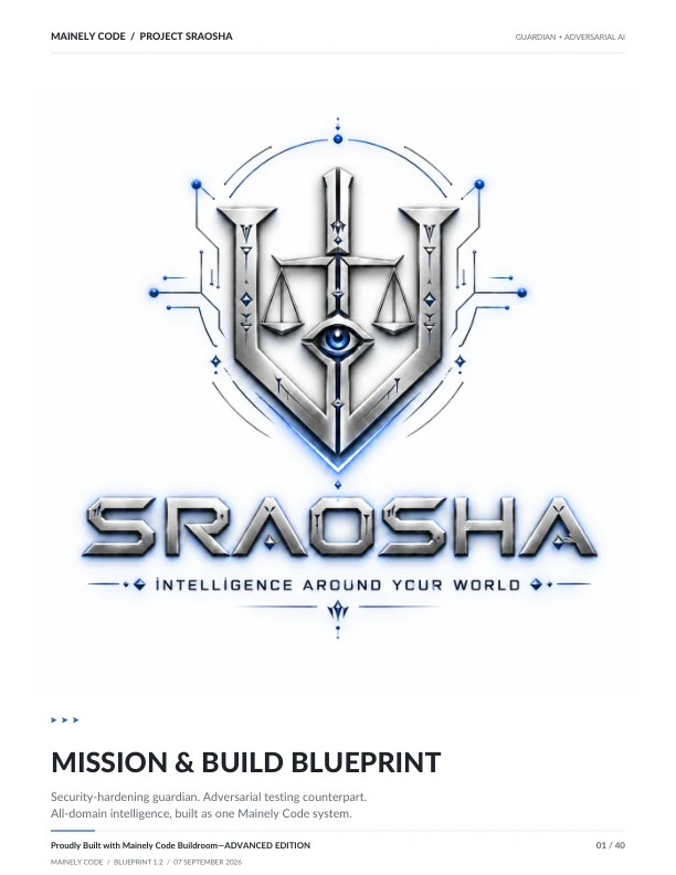 Cover of the SRAOSHA Mission and Build Blueprint